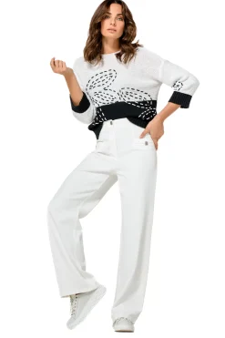 1502-91 / Comfortabele Broek, Jeanslook, Recht Been, High Waist><noscript><img width=