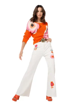 1509-69 / Comfortabele Jeans Met Broderie, Flared Leg, Normal Waist><noscript><img width=
