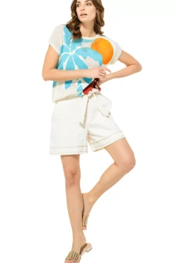 3579-93 / Comfortabele Katoenen Short, High Waist><noscript><img width=
