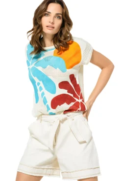 3579-93 / Comfortabele Katoenen Short, High Waist><noscript><img width=