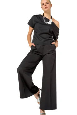 1569-10 / Comfortabele Wijde Broek In Katoen, Normal Waist><noscript><img width=