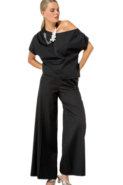 1569-10 / Comfortabele Wijde Broek In Katoen, Normal Waist><noscript><img width=