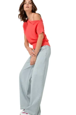 1246-72 / Fijn Gebreide Top Met Schoudereffect><noscript><img width=