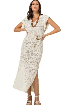 1140-34 / Rechtvallende Midi Jurk In Crochet><noscript><img width=