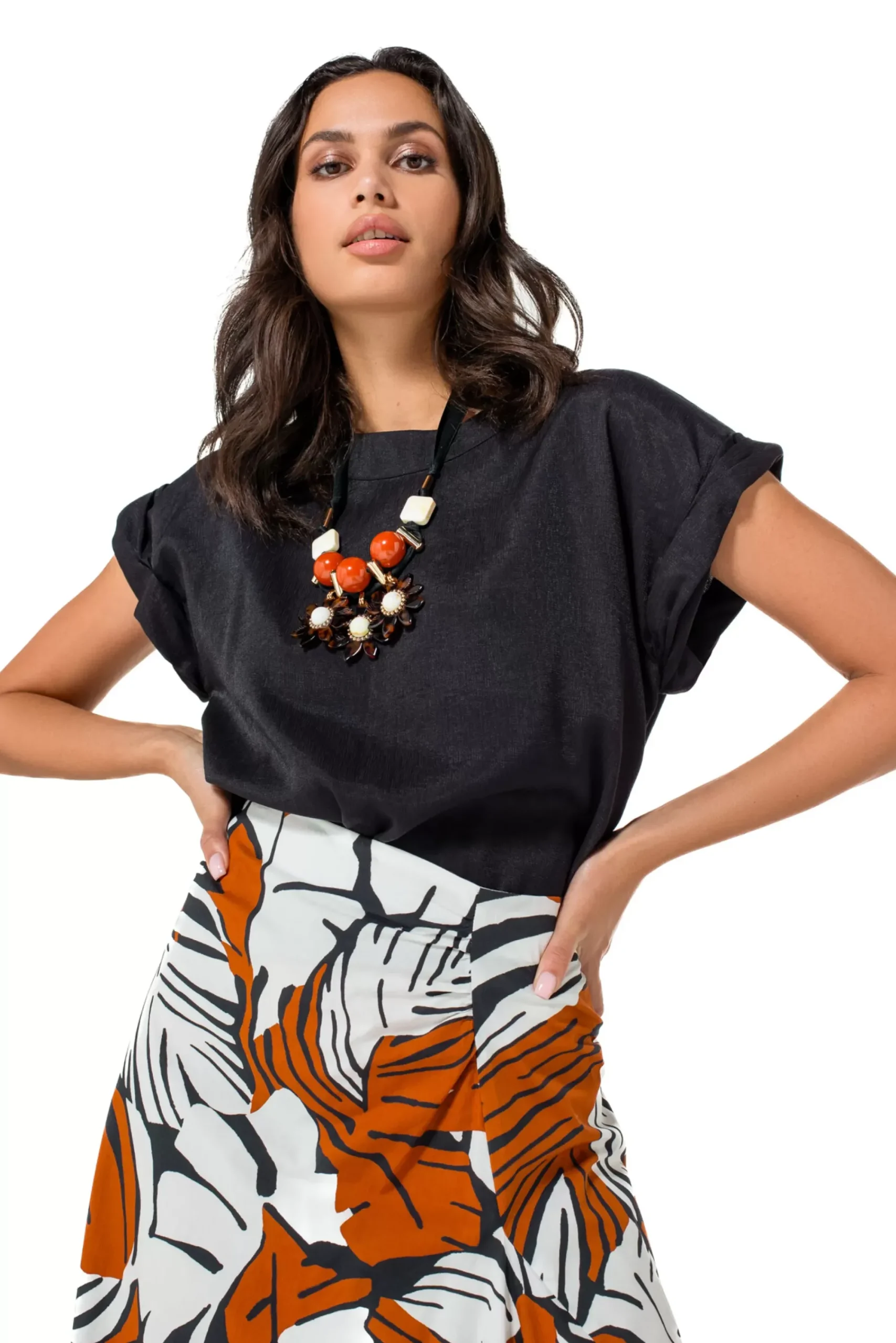 1627-10 / Rechtvallende Top Met Mouweffect>Caroline Biss Sale