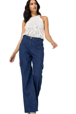 1512-24 / Soepelvallende Cargojeans, Wijd Been, Normal Waist><noscript><img width=