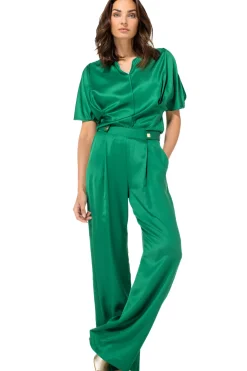 1527-62 / Soepelvallende Geklede Broek, Recht Been, Mid Waist><noscript><img width=